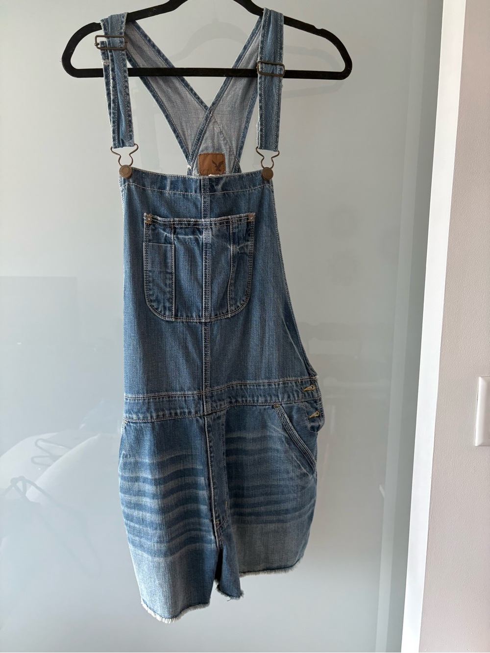 American Eagle Outfitters Light Blue Denim Overalls - Picture 1 of 5